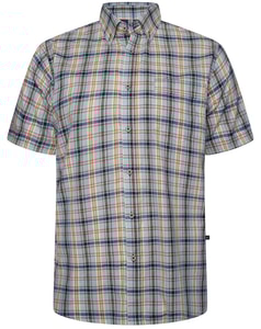 KAM Short Sleeve Check Shirt Sage